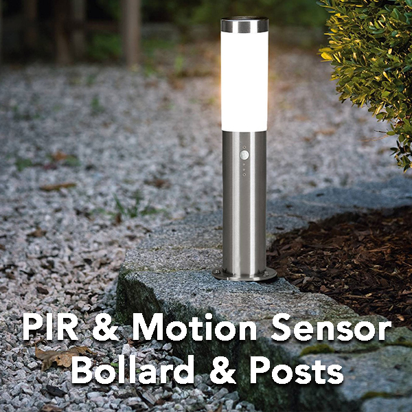 pir and motion sensor bollard and post lights