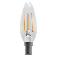 BELL 05306 4W LED DIMMABLE FILAMENT CANDLE - SBC, CLEAR, 2700K