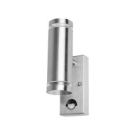 Integral Outdoor Stainless Steel Up And Down Wall Light PIR IP54 2 X GU10 Steel