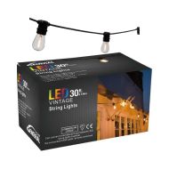 Lux General 30ft (10m) Vintage Waterproof Outdoor String Lights Set