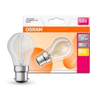 Osram LED Star Classic 2.5W Filament Golfball BC/B22 Warm White