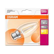 Osram LED Star Classic 7W Filament Candle BC/B22 Warm White
