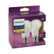 Philips Consumer 4.5W LED Frosted GLS/A60 Light Bulbs E27/ES (2 Pack)