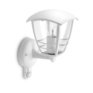 Philips Creek Outdoor White Wall Lantern with PIR