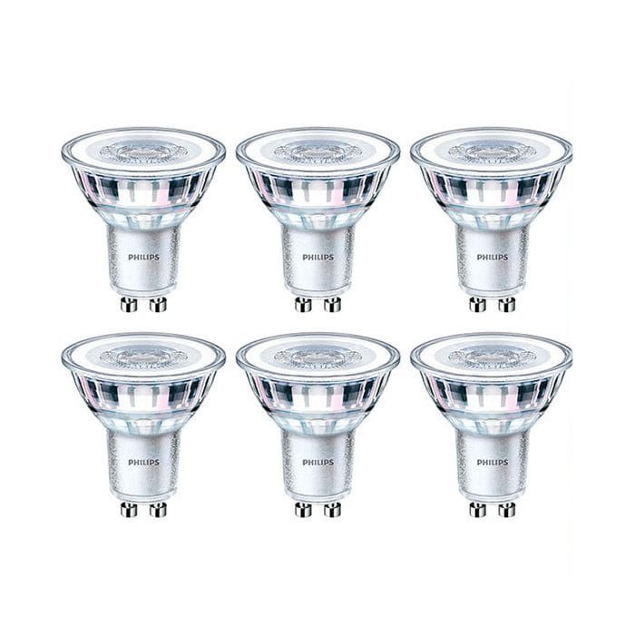 6 Pack Philips Corepro LED 4.6w GU10 827 36D
