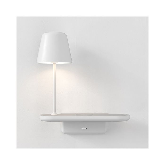 Astro Ito Matt White Wall Light with Integrated Wireless and USB Docking Station