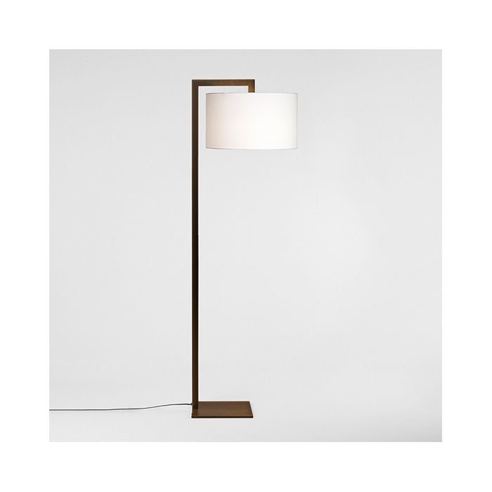 Astro Ravello Bronze LED Floor Lamp with White Drum Shade