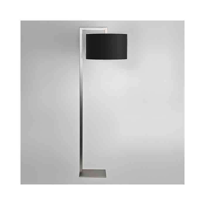 Astro Ravello Matt Nickel LED Floor Lamp with Black Drum Shade