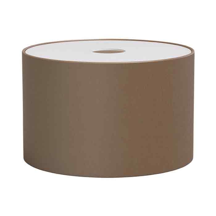 Astro Ravello Matt Nickel LED Table Lamp with Mocha Drum Shade