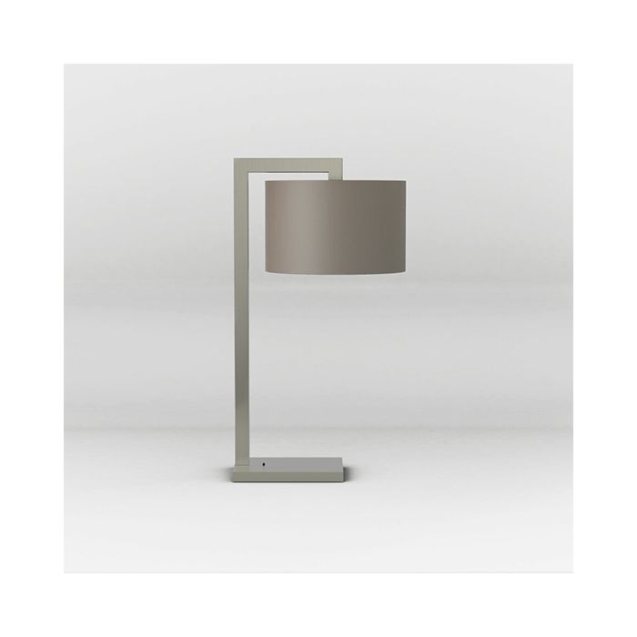Astro Ravello Matt Nickel LED Table Lamp with Oyster Drum Shade