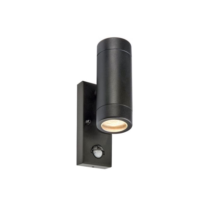 BELL Luna GU10 Up/Down PIR Wall Light - IP54, Black (lamp not included)