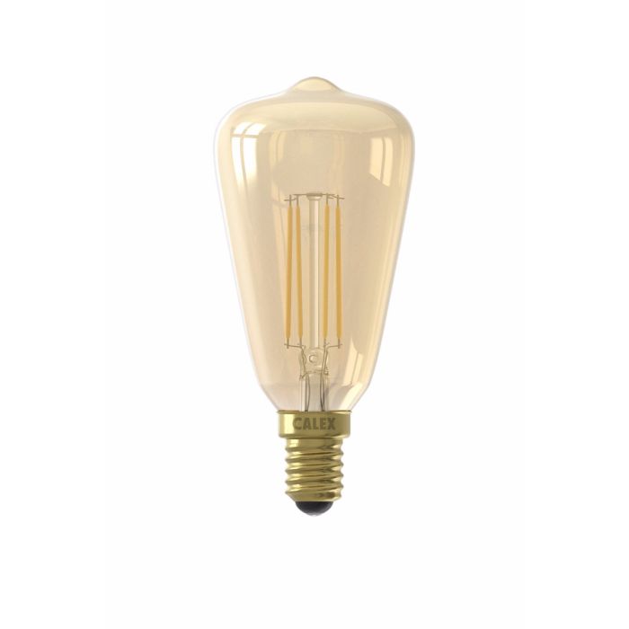 Calex LED Filament Rustik Lamp 240V 4W E14 ST48 2100K Gold Dimmable