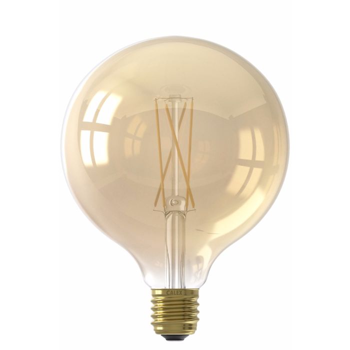 Calex LED LongFilament Globe 240V 6W E27 G125 Gold 2100K Dimmable