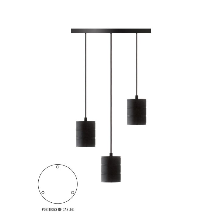 Calex Retro Pendant Giant Multi Cord Set Black 3 E40