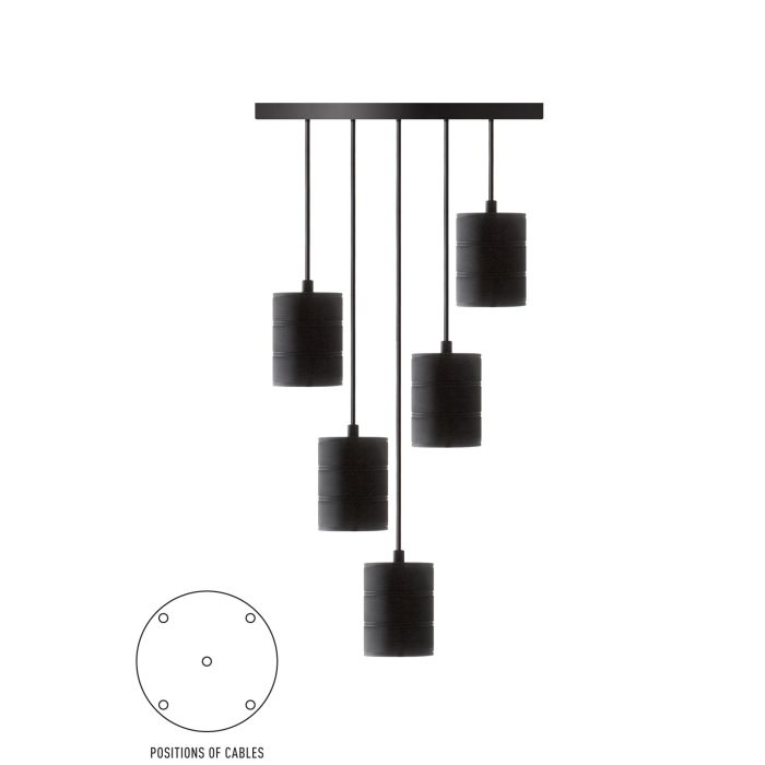 Calex Retro Pendant Giant Multi Cord Set Black 5 E40