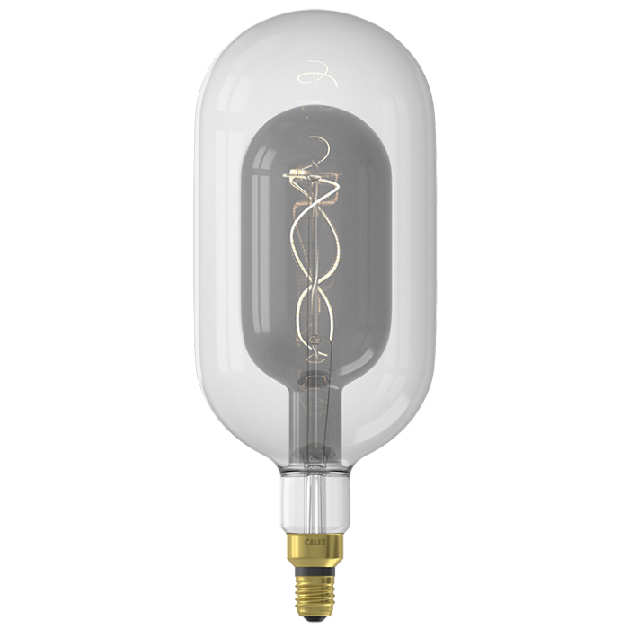 Calex SUNDSVALL LED Fusion Tubular 240V 3W 100lm E27, Clear/Titanium 2200K dimmable