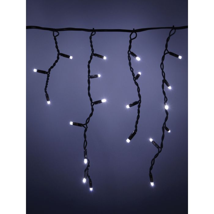 Connectable Icicle-Inspired Outdoor LED String Lights - Cool White