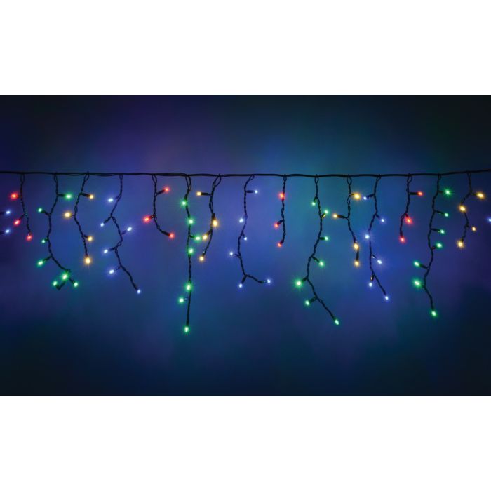 Connectable Icicle-Inspired Outdoor LED String Lights - Multi Coloured