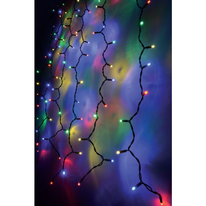Connectable LED Outdoor Curtain Lights - Multi Coloured