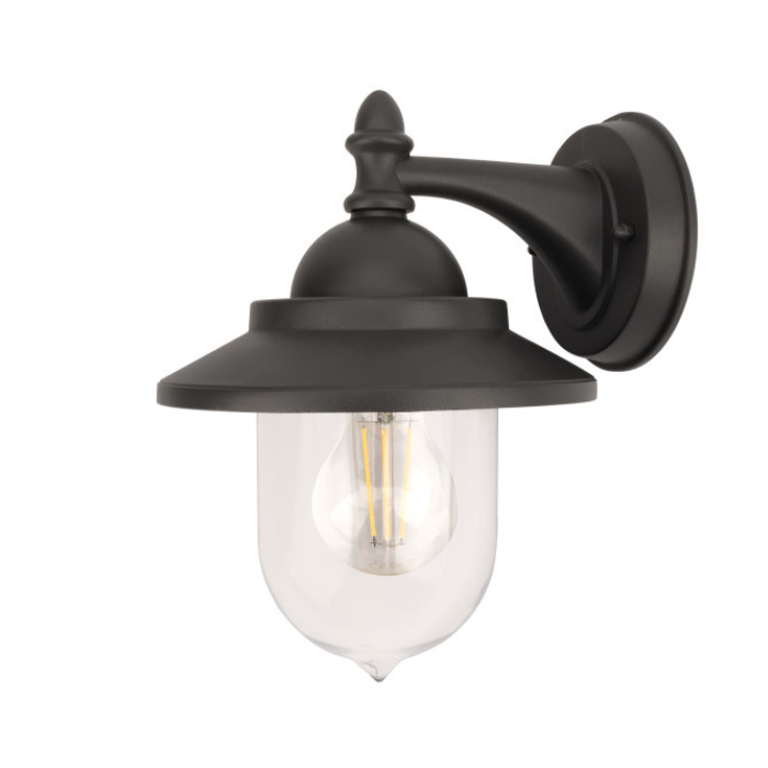 Integral Assen Outdoor Wall Lantern 1 x E27 IP44 Dark Grey