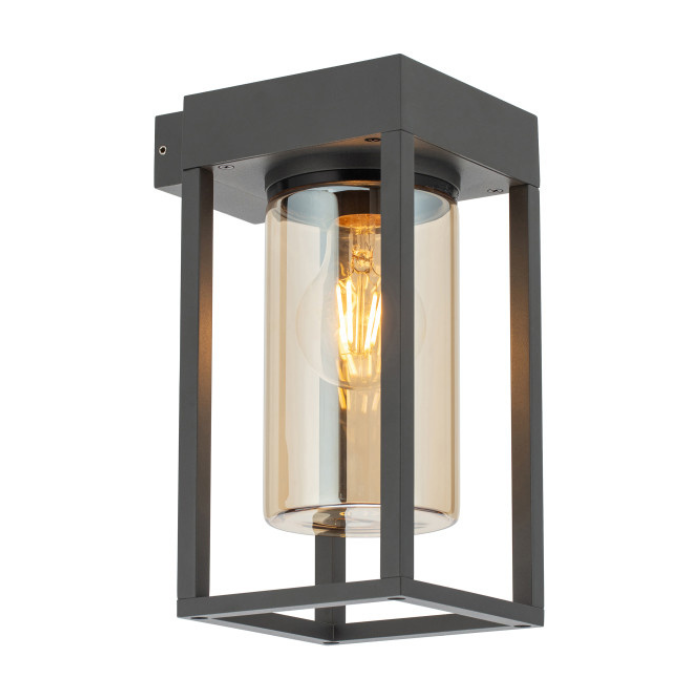 Integral Avila Outdoor Porch Wall Lantern 1 x E27 IP54 Dark Grey