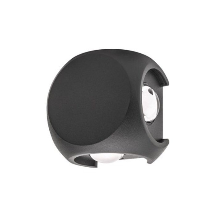 Integral Crosscube Outdoor LED Wall Light 4-Way Beam 8W 360lm 3000K IP54 Dark Grey
