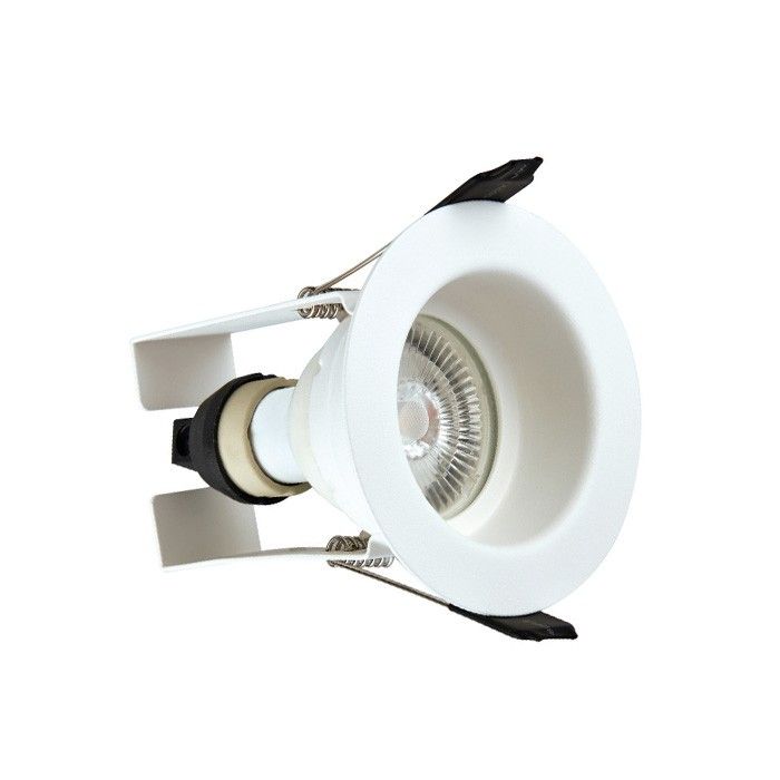Integral Evofire 70mm cut-out Fire Rated Downlight Recessed White with Insulation Guard and GU10 Holder