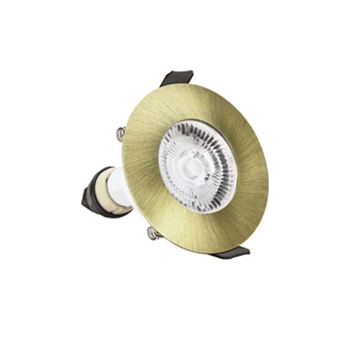 Integral Evofire Antique Brass 70mm cut-out IP65 Fire Rated Downlight with GU10 Holder