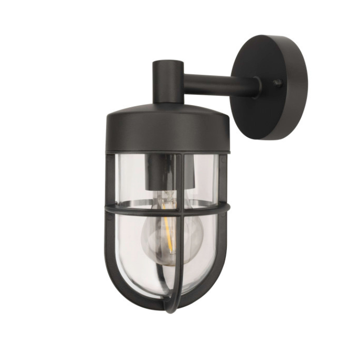 Integral Kassel Outdoor Wall Lantern 1 x E27 IP44 Dark Grey