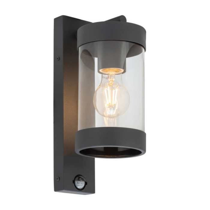 Integral Lucena Outdoor Porch Wall Lantern PIR 1 x E27 IP23 Dark Grey