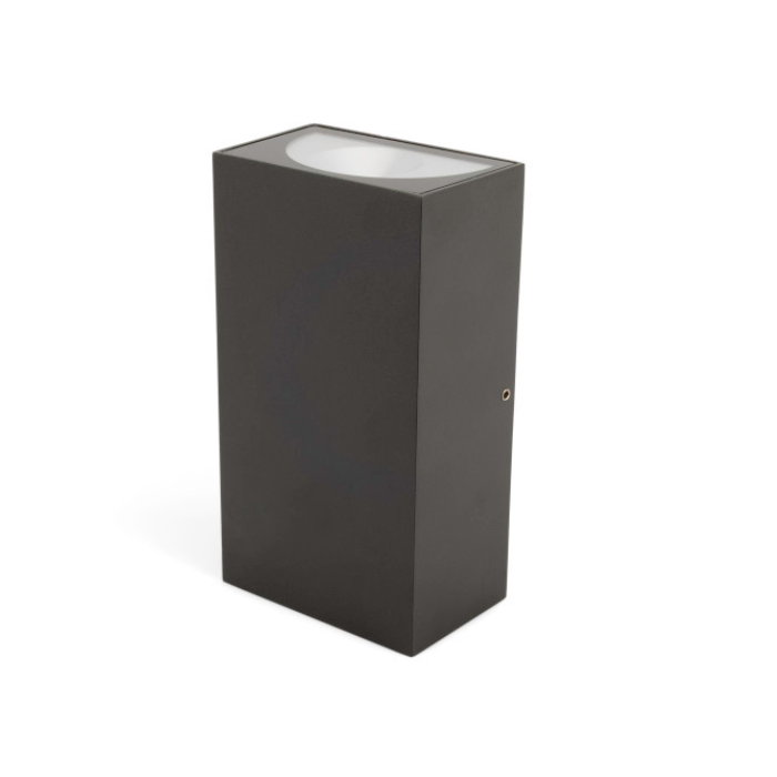 Integral Lugo Outdoor LED Wall Light Rectangular Up & Down 12W 900lm 3000K IP54 Dark Grey