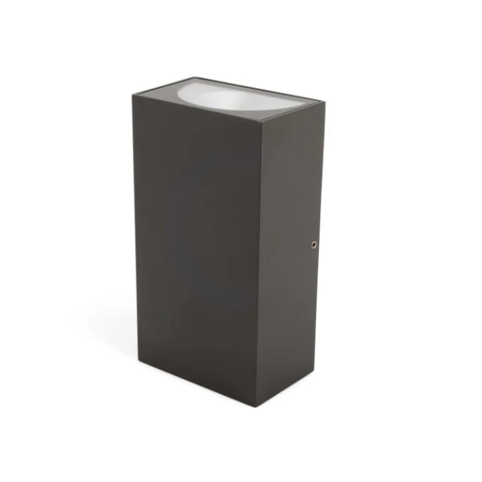 Integral Lugo Outdoor LED Wall Light Rectangular Up & Down 12W 900lm 3000K IP54 Dark Grey