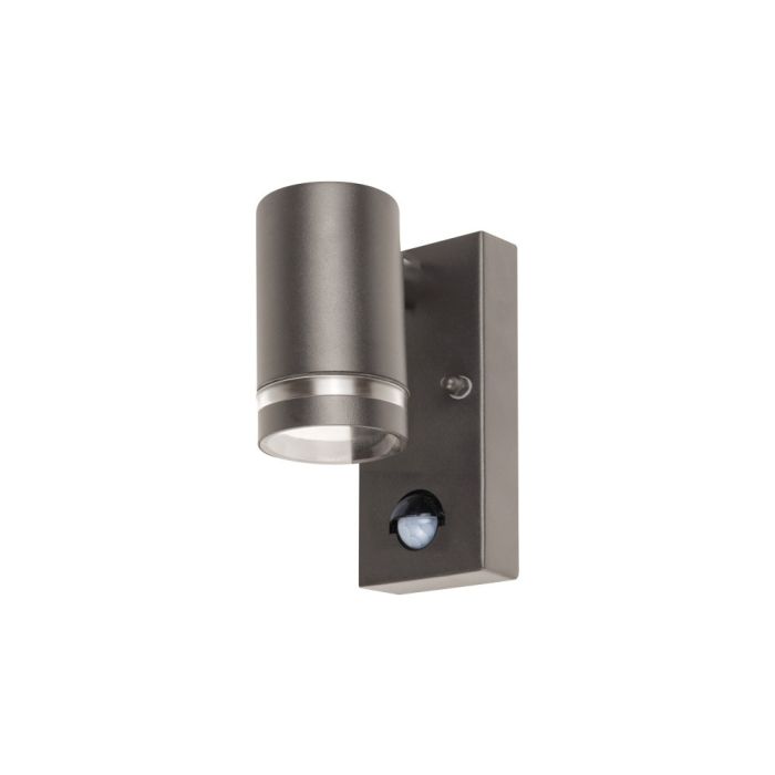 Integral Outdoor Stainless Steel Down Wall Light PIR IP54 1 X GU10 Anthracite Grey