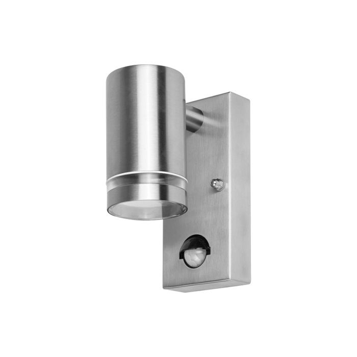 Integral Outdoor Stainless Steel Down Wall Light PIR IP54 1 X GU10 Steel 