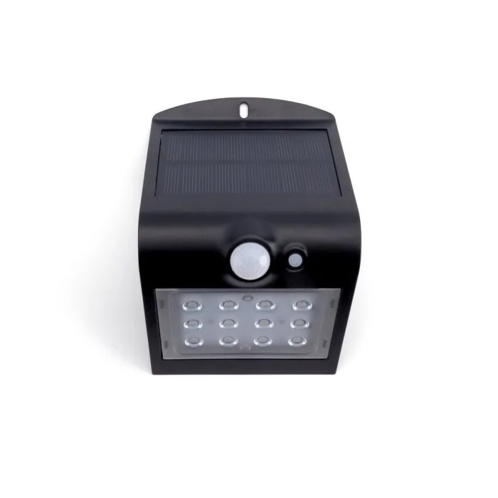 Integral True Solar black outdoor PIR wall light with solar-powered LED illumination, wall wash effect and IP65 weatherproof rating - Photo 2.