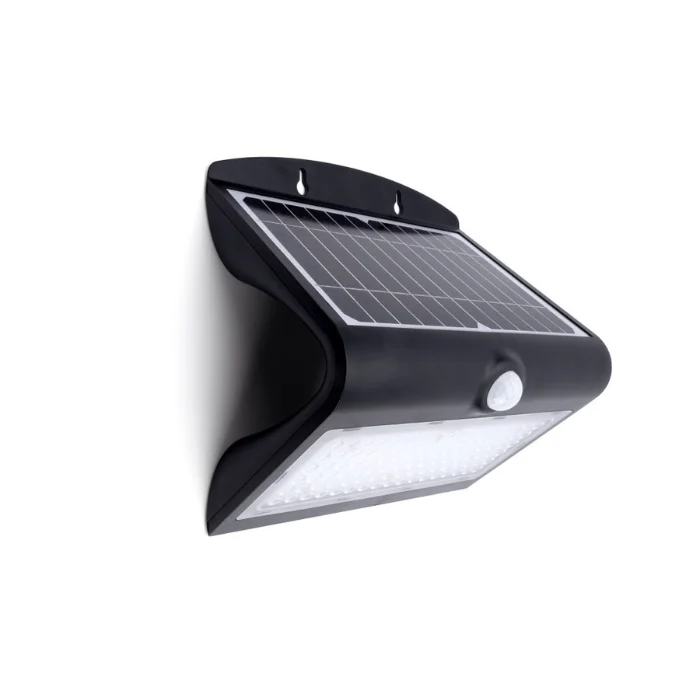 Integral True Solar Outdoor LED Wedge Wall Light PIR 8W 850lm 4000K IP65 Black