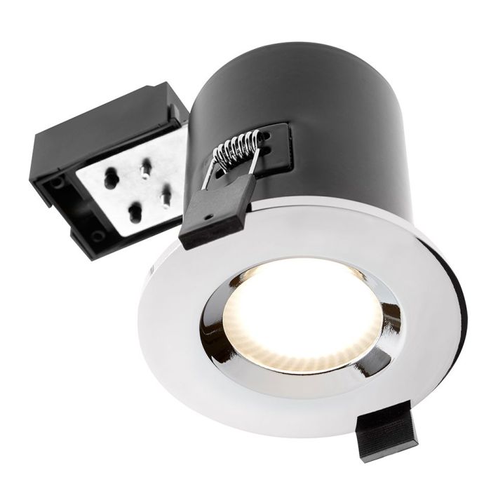 IP65 GU10 Fire & Acoustic Rated Shower Light - Chrome