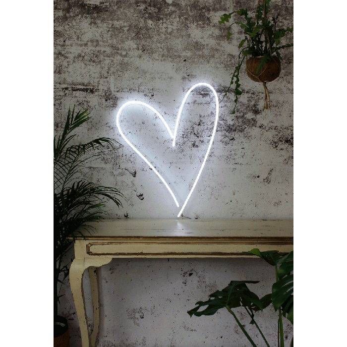 LED Neon - Large White Heart