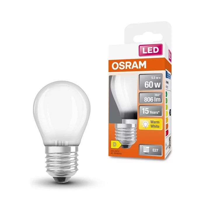 Ledvance 5.5W LED Frosted Golfball Warm White E27/ES