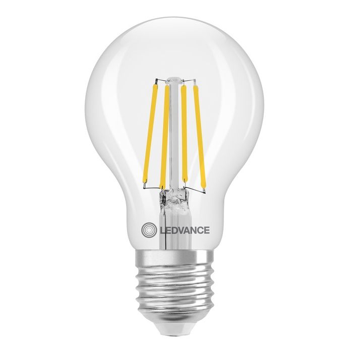 LEDVANCE Classic A E27 LED Lamp 4.9W Extra Warm White Dimmable 60W Replacement A60 GLS bulb - Front View Logo 1