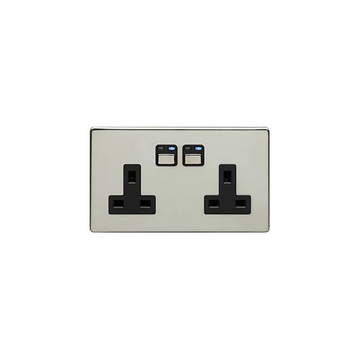 Lightwave 2 Gang 13A Power Socket Chrome