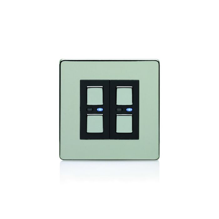 Lightwave 2 Gang Dimmer Chrome