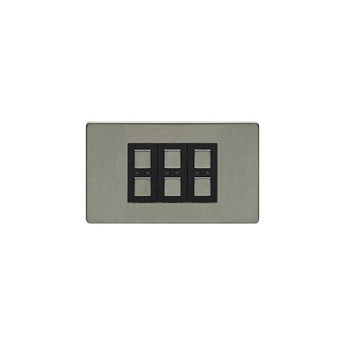 Lightwave 3 Gang Dimmer Stainless Steel