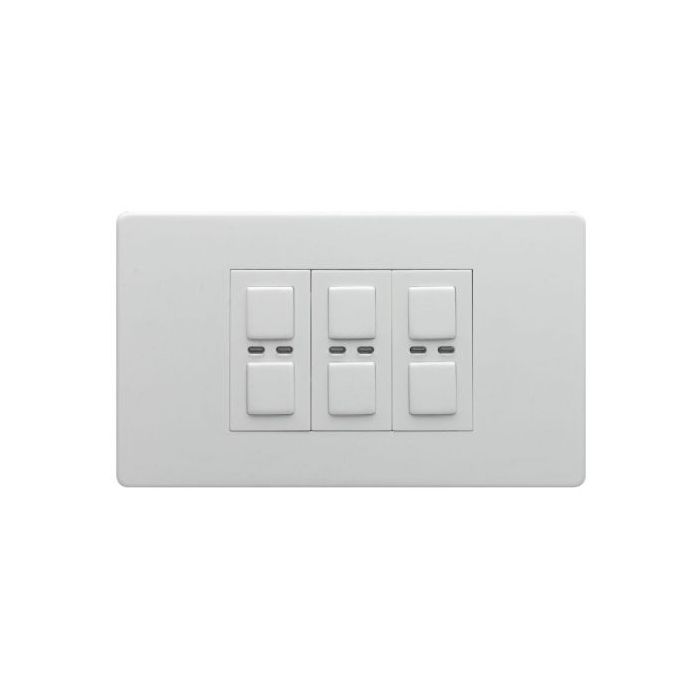 Lightwave 3 Gang Dimmer White