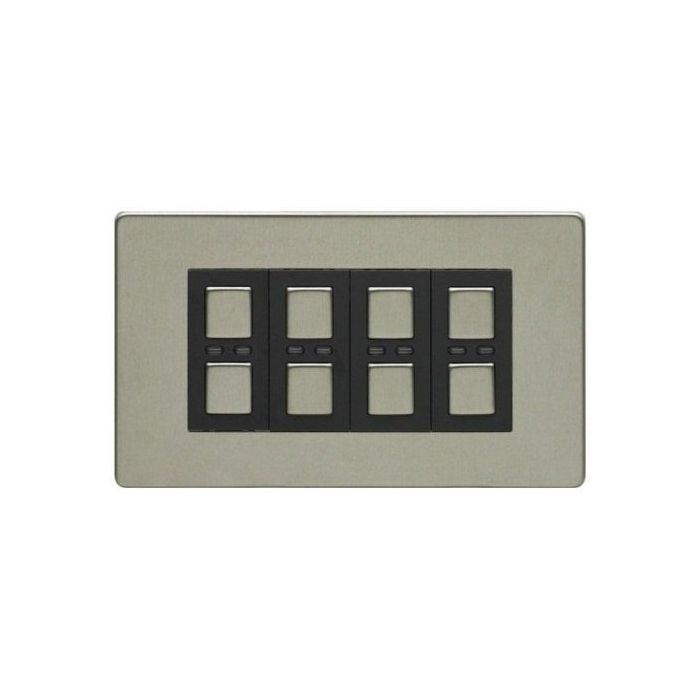 Lightwave 4 Gang Dimmer Stainless Steel
