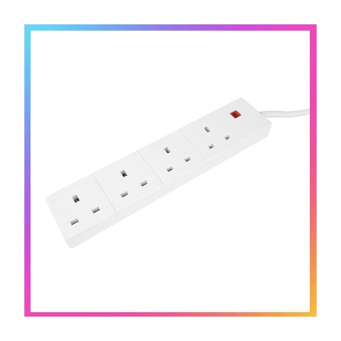Lumeneco 4 Gang 3 Metre Extension Lead White
