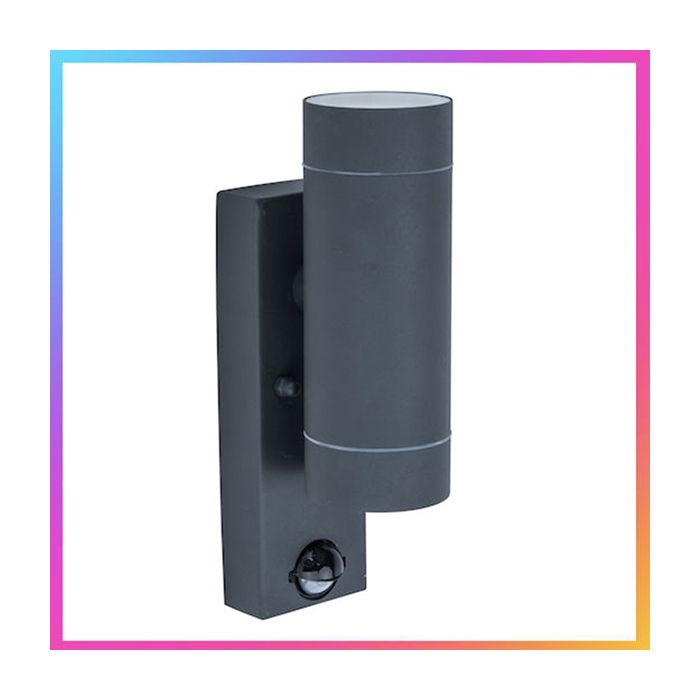 LUTEC Rado PIR Up & Down Black Wall Light