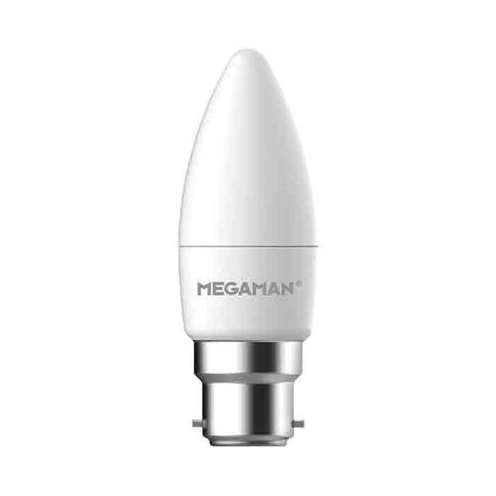 Megaman LED B22 Opal Candle Cool White 4.9W