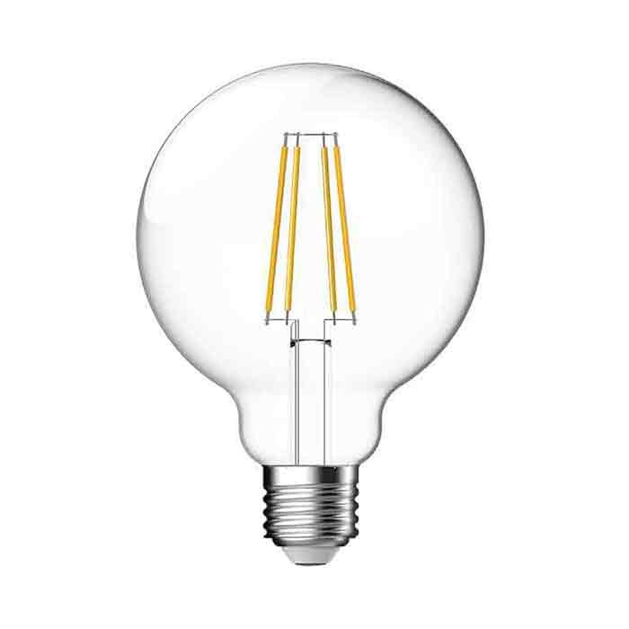 Megaman LED E27 Clear Filament 95mm Globe Warm White 4W