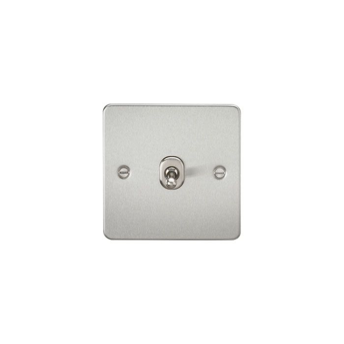 MLA Flat Plate 10AX 1G 2 Way Toggle Switch - Brushed Chrome